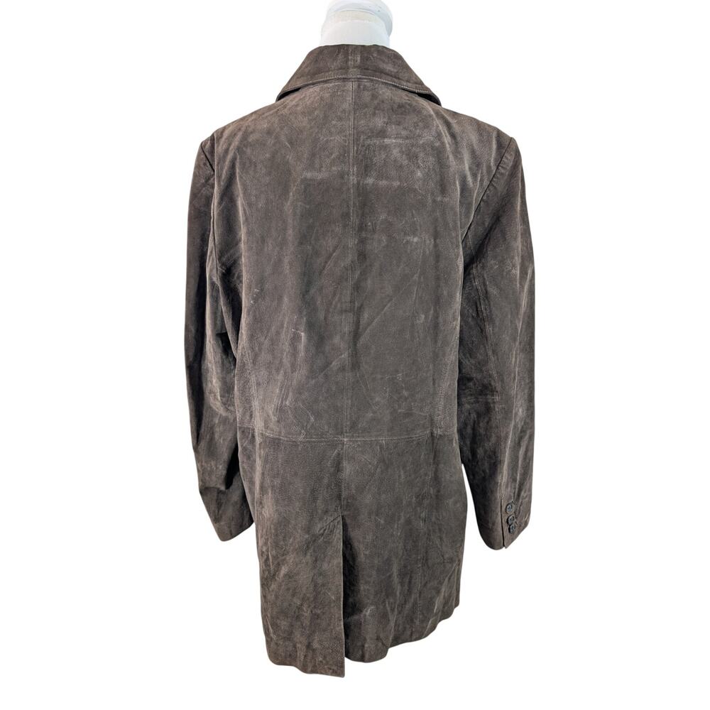 STYLE & CO.! DEEP COCOA BROWN GENUINE SUEDE LEATHER TAILORED JACKET, COAT! SZ XL - Picture 8 of 14